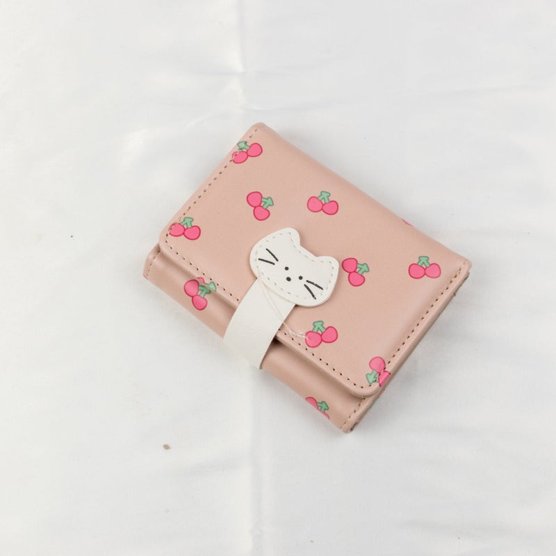 Leather Flip Wallet & Card Holder with Multiple Pockets - Beige - Image 1