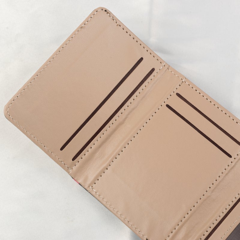 Leather Flip Wallet & Card Holder with Multiple Pockets - Beige - Image 2