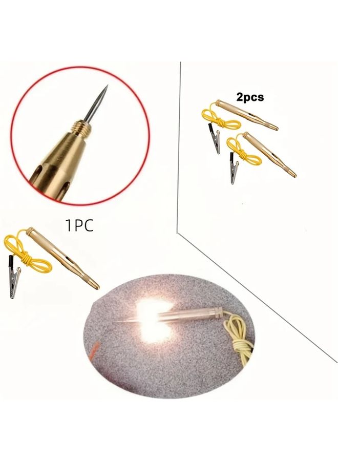 Automotive Circuit Fuse Voltage Test Pen 6V 12V 24V Golden Silvery No Battery Needed Durable Copper Construction Car Electrical Diagnostic Tool Battery Tester - Image 1