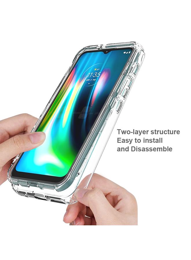 اس-توب جراب لهاتف Motorola Moto G9 Play مقاوم للصدمات شفاف للغاية بلونين متدرجين متغيرين من مادة PC+TPU بألوان الحلوى جراب واقٍ للهاتف - Image 3