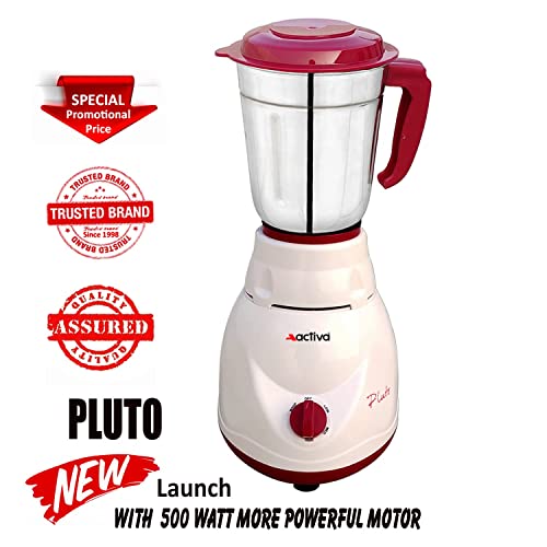 ACTIVA Pluto 1 Jar Mixer Grinder for Smoothies, Chutney & Shakes, Long Lasting Shock Proof Abs Body, Powerful 500 Watt Heavy Duty Motor, 3 Speed Function, 2 Years Warranty (Ivory) - Image 2