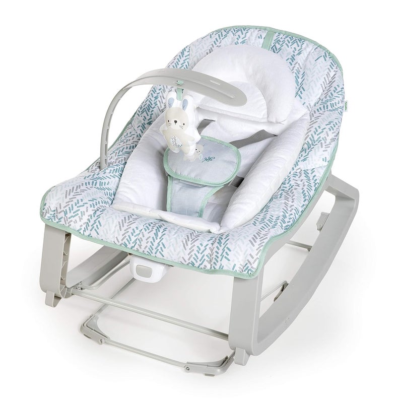 ingenuity Keep Cozy 3-in-1 Grow with Me Vibrating Baby Bouncer Seat & Infant to Toddler Rocker, Vibrations & -Toy Bar, 0-30 Months Up to 40 lbs (Spruce) - Image 1