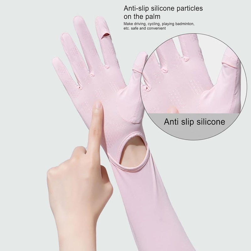 Zebroc 2 PCS Hand Gloves Sleeve for UV Sun Protection, Anti-UV Breathable Sunscreen Driving Glove Cooling Arm Full Finger Sleeves Brace, Car Driving Long Glove Arm Sleeve - Image 2