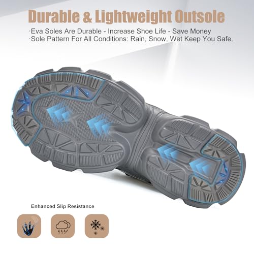 Hogent Steel Toe Shoes for Women Men Wide Non Slip Composite Work Sneakers Indestructible Comfortable Safety Tennis Shoes Lightweight Breathable Construction Sneakers Puncture Proof Ergonomic Design - Image 5