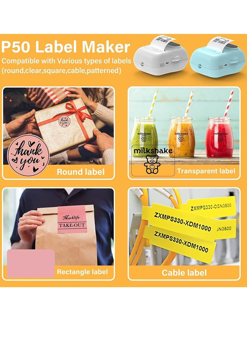Label Maker Machine with Tape Barcode Label Printer Mini Portable Bluetooth Thermal labeler for Address Clothing Jewelry Retail Barcode Small Business Home Office Compatible Phones PC White  - Image 4