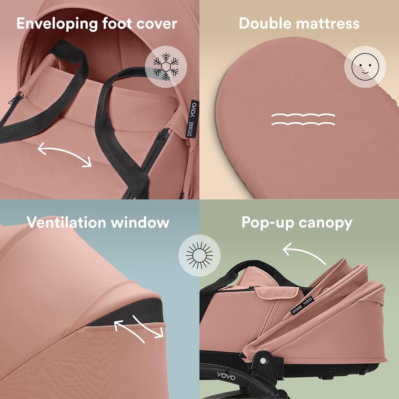 Stokke YOYO Newborn Shell for Baby Stroller - For Babies Up to 6 Months or 9 kg - Includes Semi-Hard Shell, Double Mattress & Foot Cover - Requires YOYO Stroller Frame (Sold Separately) - Ginger - Image 4