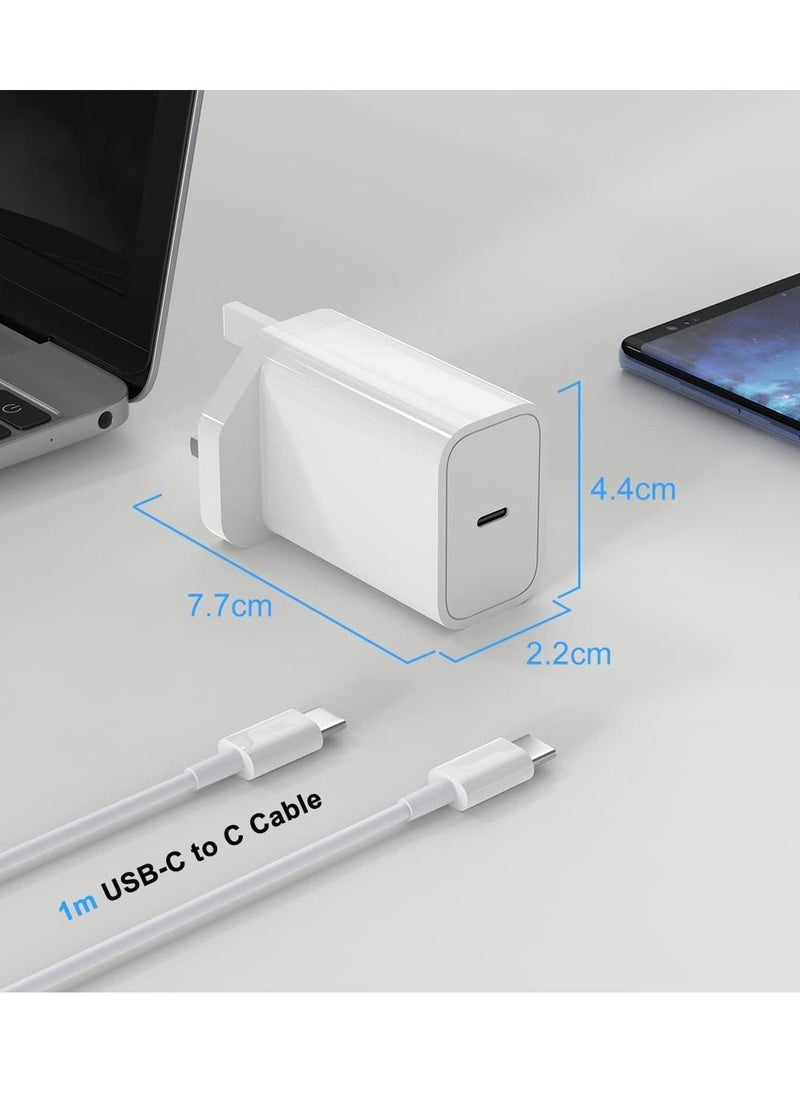 Generic - USB C Super Fast Charger for Samsung, 20W PD Wall Charger and 3ft USB C to C Fast Charging Compatible Samsung Galaxy S21/S21+/S21 Ultra/S20/Z Flip/Note20/20 Ultra - Image 1