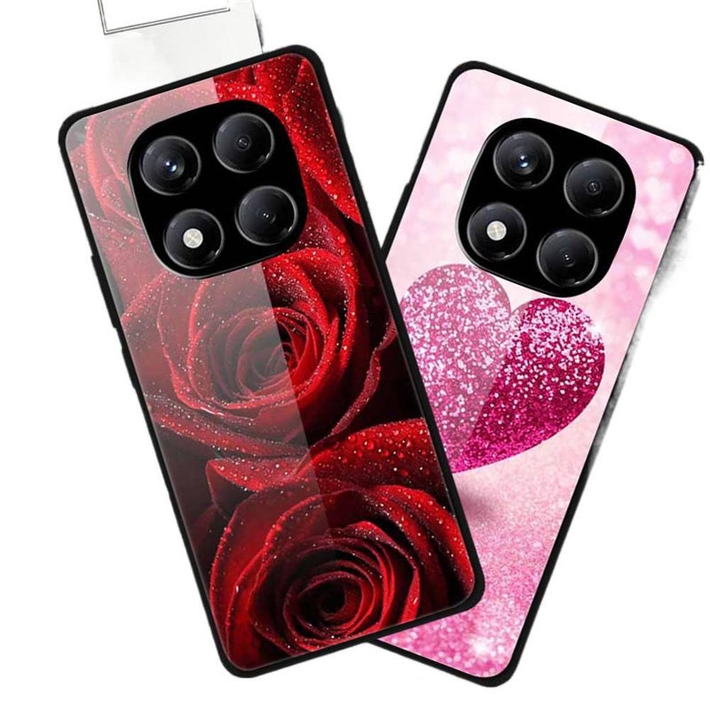 غطاء واقي بGlass لـ Redmi Note 14 Pro مع مقاوم للخدش والحماية من السقوط مع مقاوم للصدمات مع سطح مرآة باللون Gold مع مرآة باللون الذهبي باللون الأحمر - Image 2