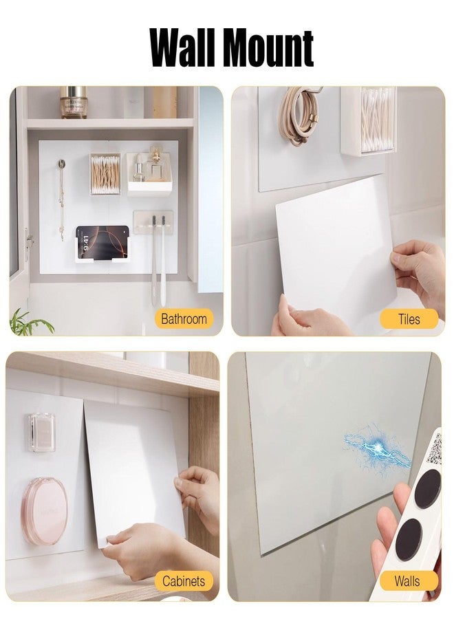 STTMGN White Board for Wall,Magnetic Receptive Sheet Metal with Adhesive Backing,Square 8" Peel and Stick Solid WhiteBoard - Image 5