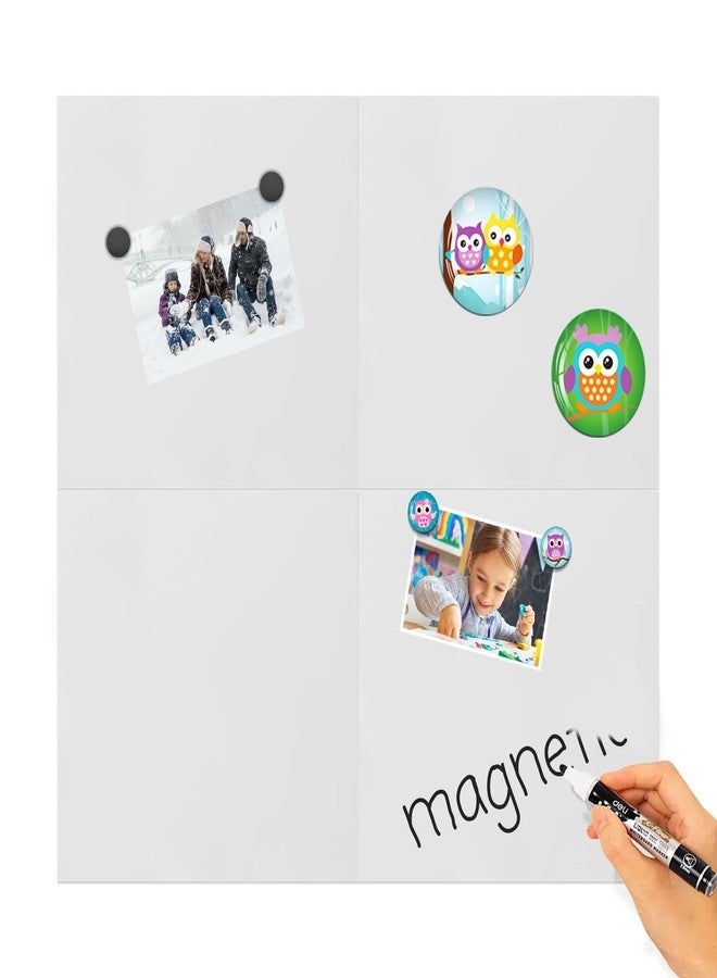 STTMGN White Board for Wall,Magnetic Receptive Sheet Metal with Adhesive Backing,Square 8" Peel and Stick Solid WhiteBoard - Image 1