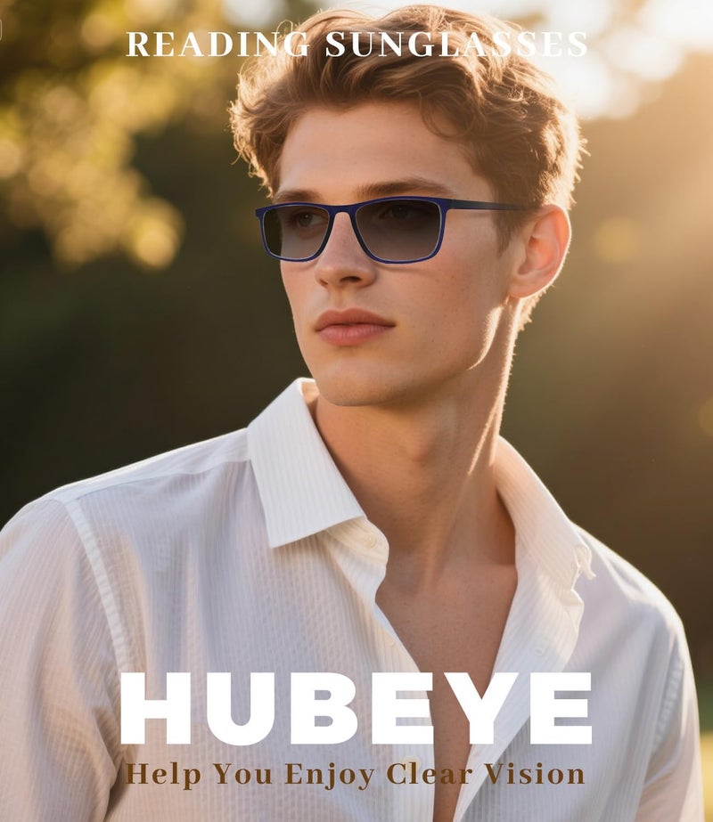 Hubeye TR90 Sports Reading Glasses for Men and Women Good Square Comfortable Flexible Anti-Blue Computer Glasses High Quality Comfortable Reading Aid - Image 2