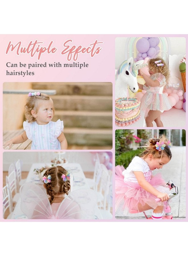 Subesty Subesty 6PCS Hair Bows Clips, Colorful Butterfly Hair Clips for Girls Tulle Mesh Caterpillar Flower Toddler Bows Wedding Hair Accessories for Toddler Infant Halloween Cosplaying Party Decor - Image 5