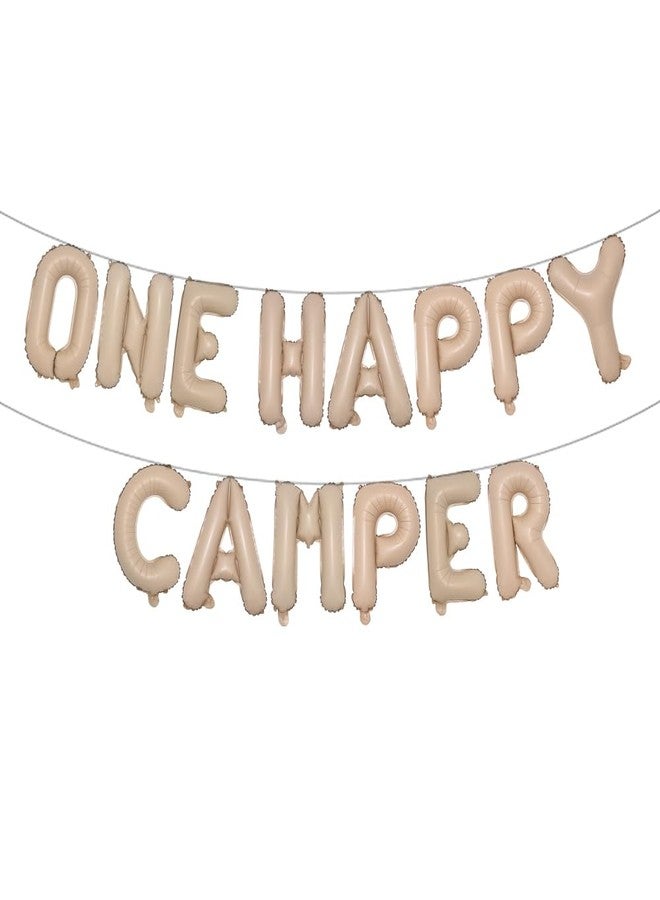 RUIANSI ONE HAPPY CAMPER Birthday Decoration, Balloons, Banner & Party Supplies - Camping First Birthday Decoration - Caramel - Image 1