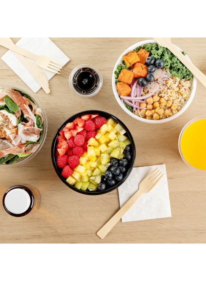 Restaurantware أوعية سلطة بلاستيكية سعة 18 أونصة، 200 وعاء بلاستيكي قابل لإعادة التدوير - disposable، كبير، أوعية بلاستيكية سوداء للوجبات الجاهزة، الأغطية تباع بشكل منفصل، للباستا، والسلطات، وأكثر - Image 5