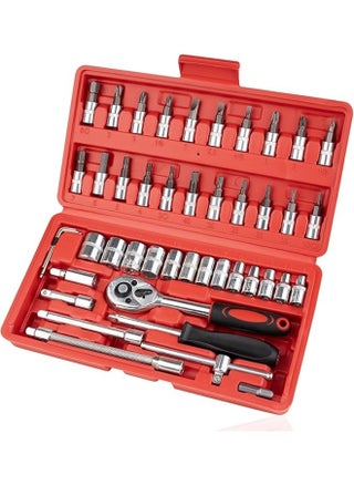 46-Piece Screwdriver Head Set，46PCS Small Drive Socket Ratchet Wrench Screwdriver Set,Metric Socket and Ratchet Wrench Set with Extension Bar, Upgrade Compact Tool Set for Car - pzsku/ZF2653E0D4580F5809E8DZ/45/1746840336/035ad14e-ec9b-4f49-9c1e-a160b8a89298
