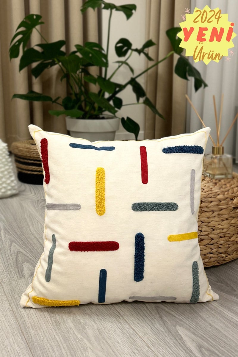 Filamente Special Design Real Punch Punch Pattern Bohemian Cushion Cover Beige  - Image 1