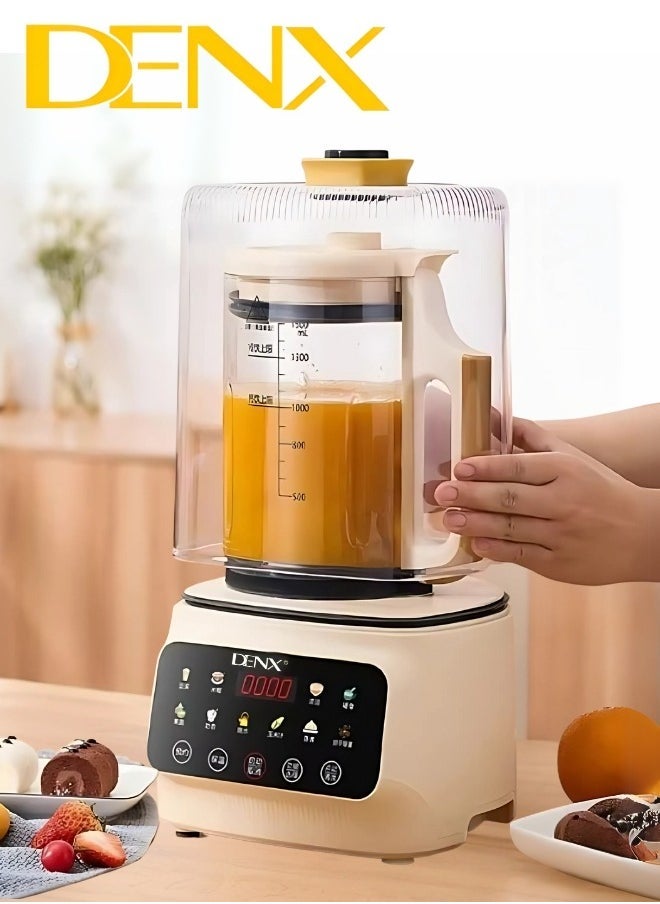 Denx Smart Food Blender, 600W Power, 1.5L Capacity, Touch-Operated, Quiet Blender For Smoothies, Soy Milk, Oatmeal Juice, And Hot Baby Food With Timer, Auto-Cleaning, And Noise Protection, Hot And Cold Kitchen Blender - Image 2