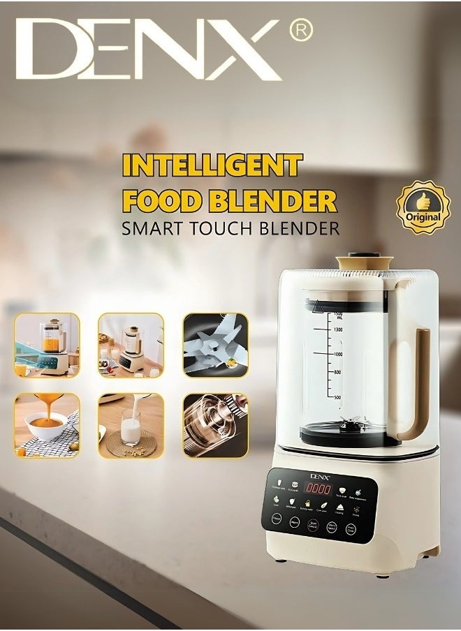 Denx Smart Food Blender, 600W Power, 1.5L Capacity, Touch-Operated, Quiet Blender For Smoothies, Soy Milk, Oatmeal Juice, And Hot Baby Food With Timer, Auto-Cleaning, And Noise Protection, Hot And Cold Kitchen Blender - Image 3