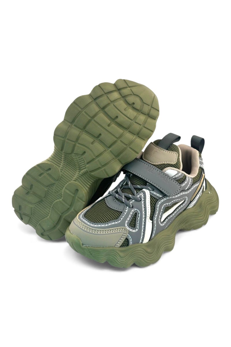Feet First Bolt Flow Kids Lightweight Sports Sneakers 86-890-32 Olive - Image 4