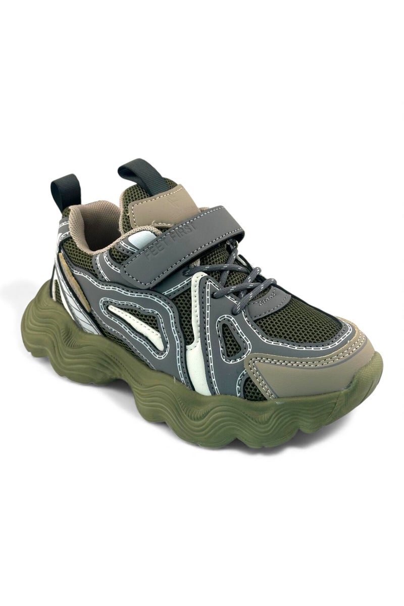 Feet First Bolt Flow Kids Lightweight Sports Sneakers 86-890-32 Olive - Image 3