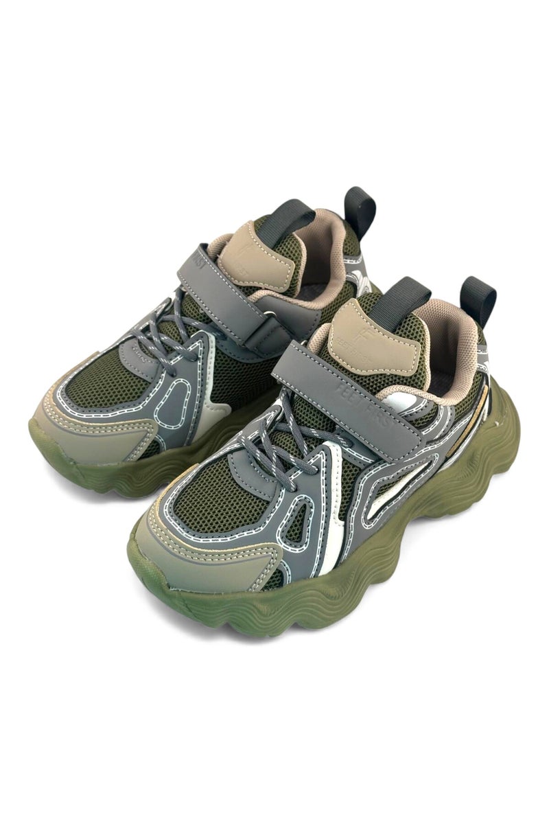 Feet First Bolt Flow Kids Lightweight Sports Sneakers 86-890-32 Olive - Image 2