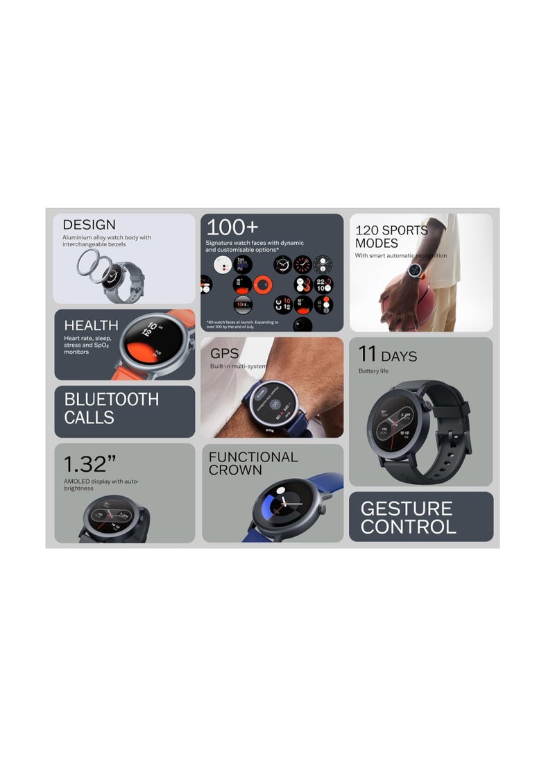 cmf by NOTHING Watch Pro 2, 1.32" AMOLED Display, Built-in multi-system GPS, 120 Sports Modes, Smart Sleep Algorithm, Bluetooth calling with AI noise reduction, MENA Version Blue