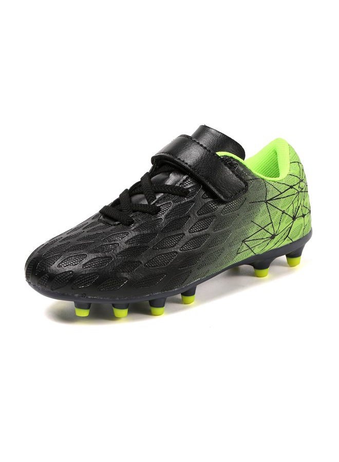 Skerxut Soccer Cleats, Kids Firm Ground Football Shoes, Boys Girls Athletic Outdoor, Black/Blue, 5 Big Kid - Image 3
