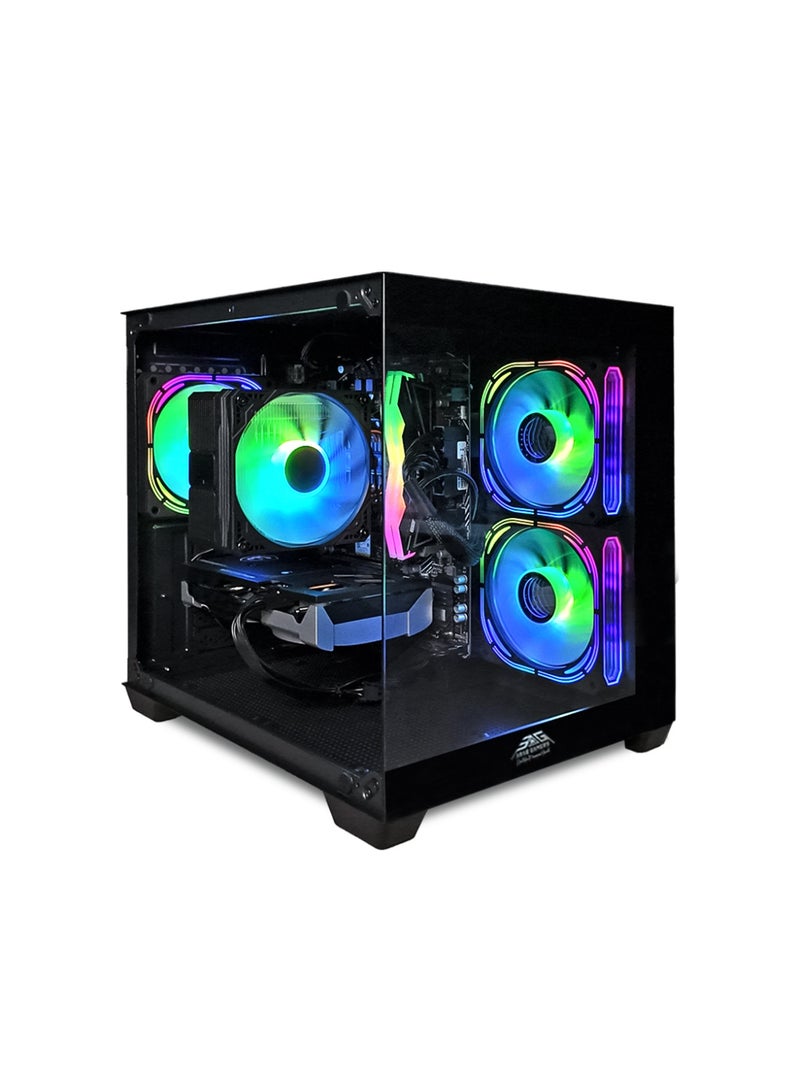 عرب جيمرز حزمة كمبيوتر ألعاب متكاملة مع Intel Core i5-12400F، بطاقة رسومات NVIDIA GeForce RTX 5060 Ti 8GB، ذاكرة وصول عشوائي 16GB، قرص NVMe SSD سعة 1TB، شاشة FHD 180Hz بحجم 24 بوصة، لوحة مفاتيح، ماوس، سماعة رأس، ومكبر صوت RGB - ويندوز 11 برو، أسود - Image 2