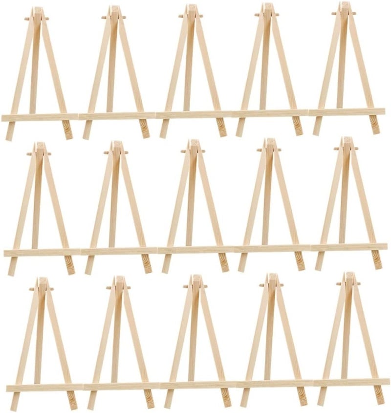 EXCEART 15pcs Mini Triangle Easel Display Stand Durable Wooden Painting Holder for Home Studio Lightweight Desktop Art Easel Students and Beginners - Image 2