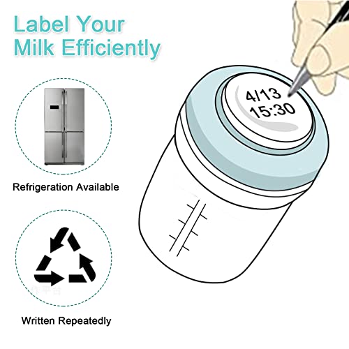 COMI Wide Neck Glass Breastmilk Collection n Storage Bottle, 8oz with Screw Ring Sealing Disk; Re-markable Sealing Disc. BPA Free, Fits Breast Pumps & Nipples (4 Pink Lids) - Image 5