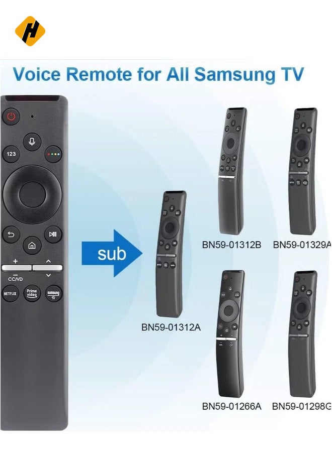 HuHa - BN59-01330G Universal Voice Remote Control for Samsung Smart TV – Bluetooth, Mic, and Compatibility with Samsung LED Ultra HDR 4K Crystal UHD Curved Smart TV, Netflix, Prime Video, Samsung Plus - Image 1