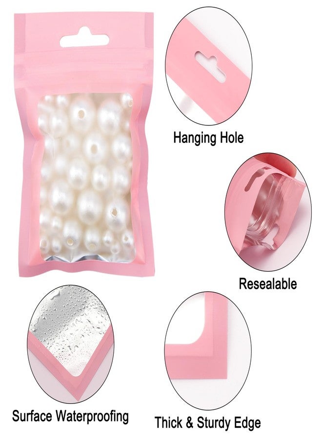 Joycraft 100pcs Mylar Bags - 4x6 Inch, Resealable Zip, Matte Pink Plastic with Clear Window, Cute Small Bags for Jewelry, Candy, Data Cable - Image 4