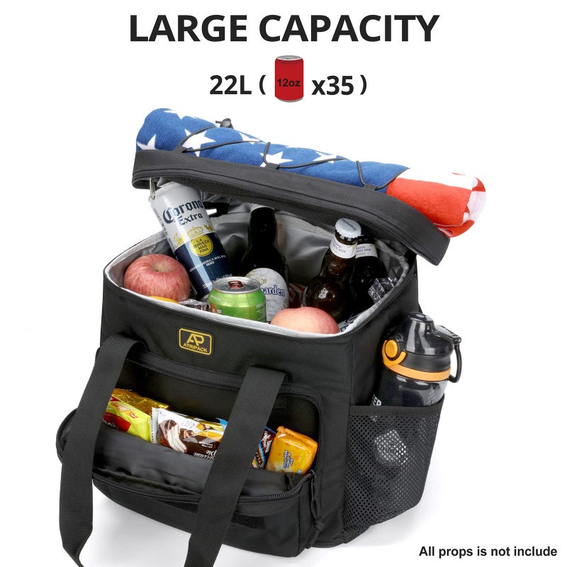 ATRIPACK Lunch Box for Men, Tactical Lunch Bag MOLLE Webbing Leakproof Insulated Large Lunch Cooler Women Adult Meal with Adjustable Shoulder Strap Durable Lunch Pail (Black) - Image 2