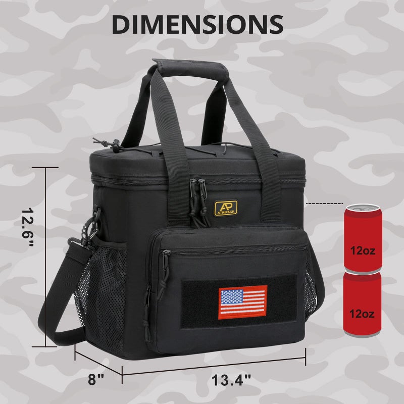 ATRIPACK Lunch Box for Men, Tactical Lunch Bag MOLLE Webbing Leakproof Insulated Large Lunch Cooler Women Adult Meal with Adjustable Shoulder Strap Durable Lunch Pail (Black) - Image 5