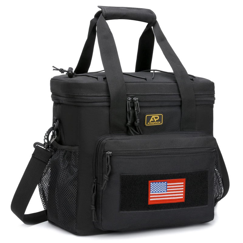 ATRIPACK Lunch Box for Men, Tactical Lunch Bag MOLLE Webbing Leakproof Insulated Large Lunch Cooler Women Adult Meal with Adjustable Shoulder Strap Durable Lunch Pail (Black) - Image 1