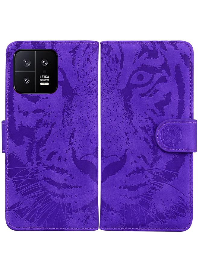 The Bros Case For Xiaomi 13 5G Tiger Embossing Pattern Leather Phone Case