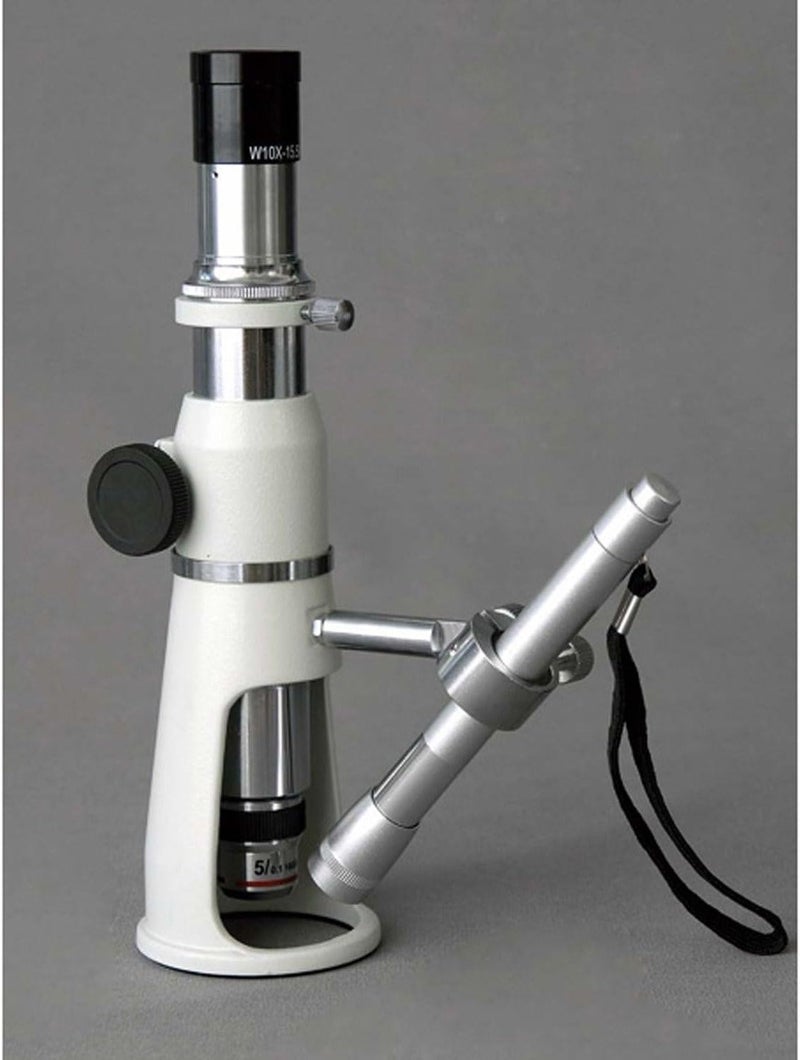 AmScope AmScope H2510 Handheld Stand Measuring Microscope 20x50x100x Magnification 17mm Field of View Includes Pen Light  - Image 2