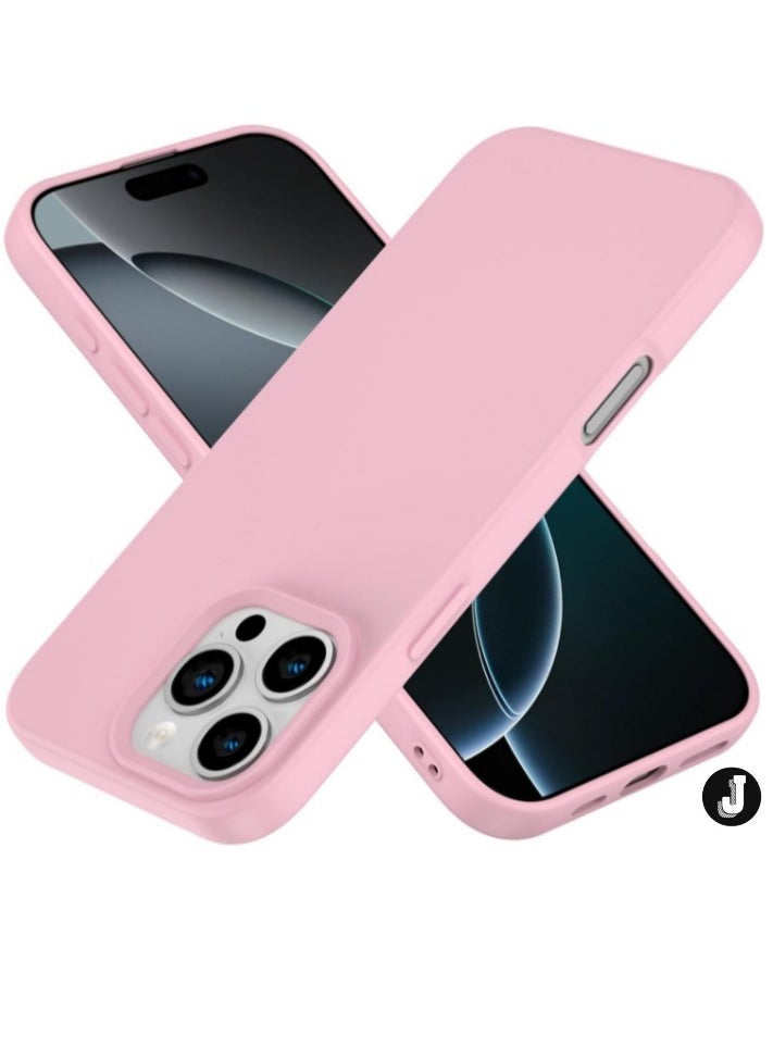 JAJEEK "New Soft Liquid Silicone Gel Case for iPhone 16 Pro Max – Full Body Shockproof Protection, Matte Finish & Soft Microfiber Lining (Pink)" - Image 1