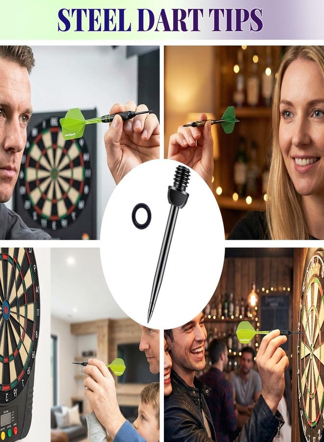 Winsyison 16pcs Steel Dart Tips Points Set, 6pcs Dart Tips Points with 10pcs O Type Rubber Rings, Nonslip Conversion Points Tools Accessories for Dartboard Extra Flight Leisure Sports Game Room- Black - Image 4