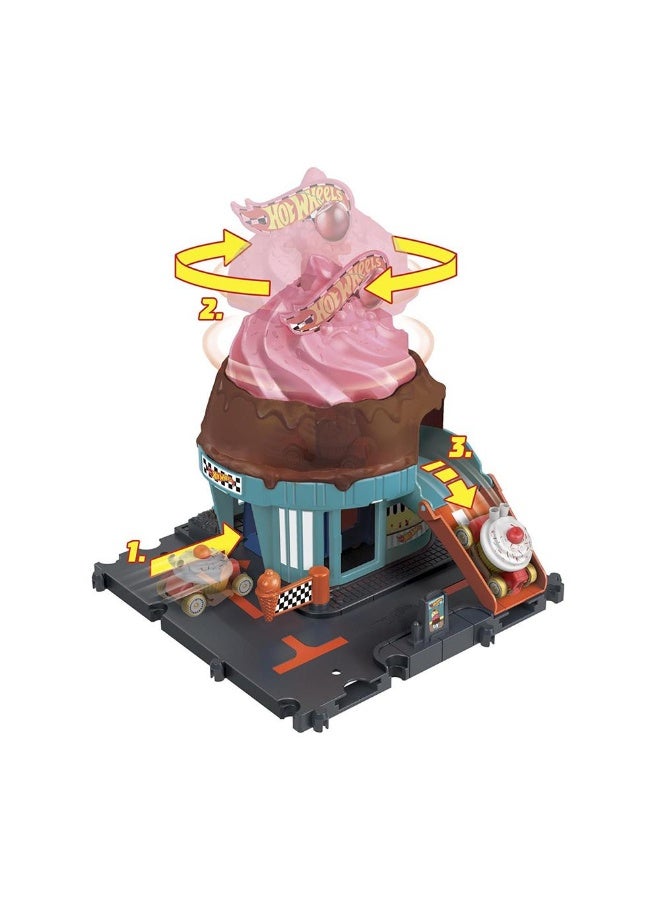 Hot Wheels مجموعة هوت ويلز سيتي لننطلق في وسط المدينة مع دوامة الآيس كريم - Image 3