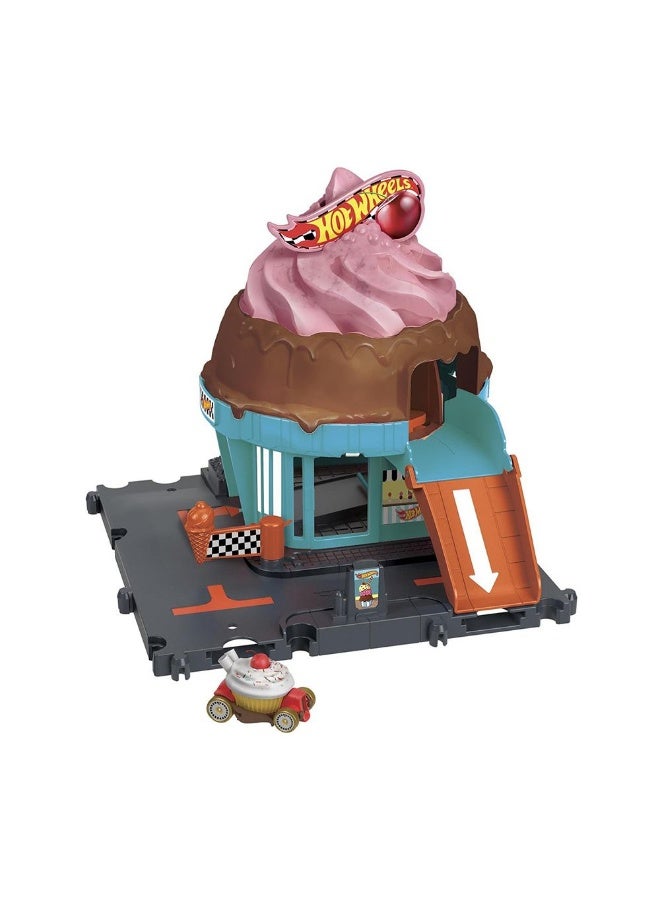 Hot Wheels مجموعة هوت ويلز سيتي لننطلق في وسط المدينة مع دوامة الآيس كريم - Image 2