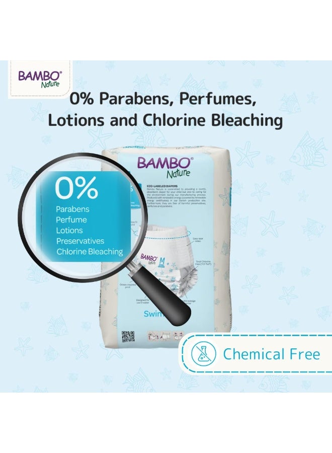 Bambo Nature Disposable Swim Diaper Pants - Double Leak Barriers, Soft 360° Elastic Fit, Chemical-Free & Leakproof Pool Diapers For Baby, Waterproof Toddler Swimming Swimsuit, Kids 7-12 kgs, 12 Count - Image 3