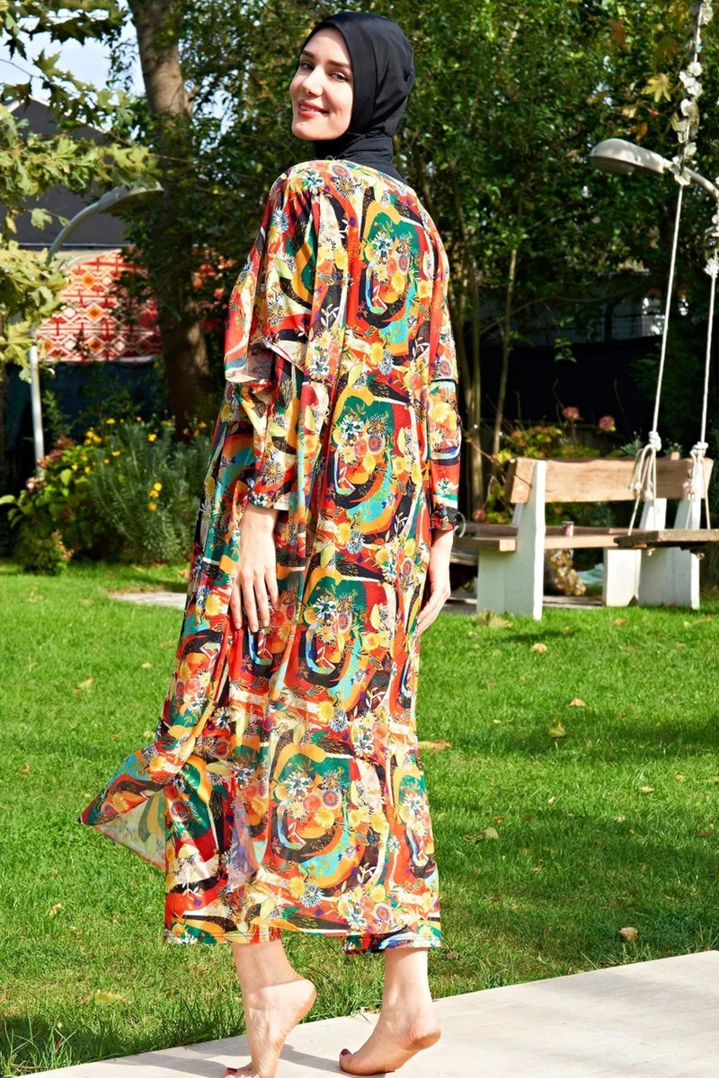 ريمسا Knitted Single Kaftan Pareo on Modest Swimsuit 2417-2P