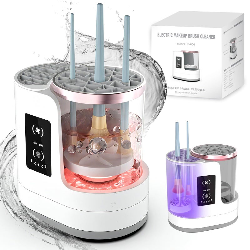 chufa 3-in-1 Makeup Brush Cleaner Machine & Dryer, Electric Automatic Brush Washer with Holder, USB-C Touch Control, One-Button Cleaning, Portable Cosmetic Brush Cleaner, Fits Most Sizes - Image 1