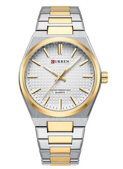 CURREN CURREN 8439M Men Quartz Minimalist Grid Business Watch Stainless Steel Band Alloy Case Fashion Multifunction Wristwatch Abrastion Resistant Glass 3ATM Luminous Display Watch  - Image 1