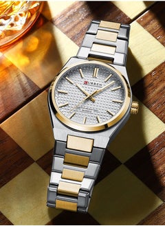 CURREN CURREN 8439M Men Quartz Minimalist Grid Business Watch Stainless Steel Band Alloy Case Fashion Multifunction Wristwatch Abrastion Resistant Glass 3ATM Luminous Display Watch  - Image 2