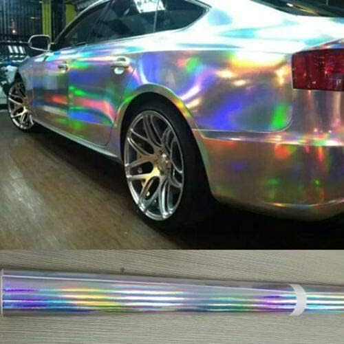 HOMSUN Rainbow Vinyl Glossy Holographic Easy to Weed for DIY Home Adhesive Vinyl Roll for All Cup Car Decal, Scrapbooking Home Outdoor Decor, Sticker DIY (Mini Rainbow holography, 6 x 48 Inch) - Image 5
