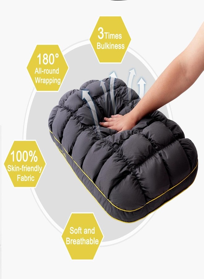 YOUR MOON Fluffy Support Bed Pillow Queen Size, Super Soft Premium Down-Alternative Filling for Sleeping, Luxury Hotel Quality Bed Pillows for Side Sleeper (Gray) - Image 3