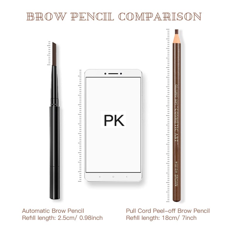 LSxia Waterproof Eye-Brow Pen-cil Set, Pull Cord Peel-off Eyebrow Pencil Microblading Pen Supplies Kit, White Eye-Liner Pencil and Eyebrows Tool Tattoo Makeup For Marking (5+1 Light Brown) - Image 2