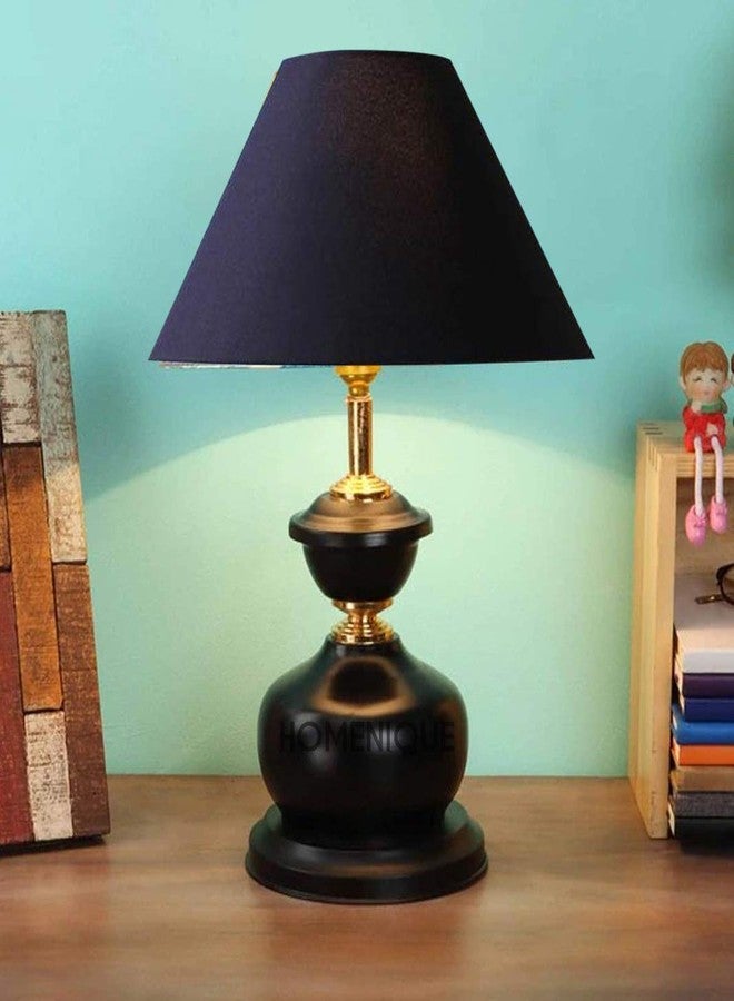 Homenique Traditional Rustic Farmhouse Table Lamp with Fabric Black Shade (Bulb not Included, Black) - Image 1